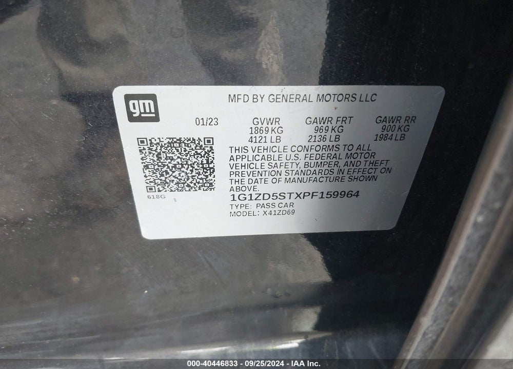 2023 CHEVROLET MALIBU FWD 1LT VIN: 1G1ZD5STXPF159964