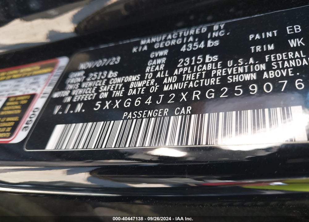 2024 KIA K5 GT LINE VIN: 5XXG64J2XRG259076