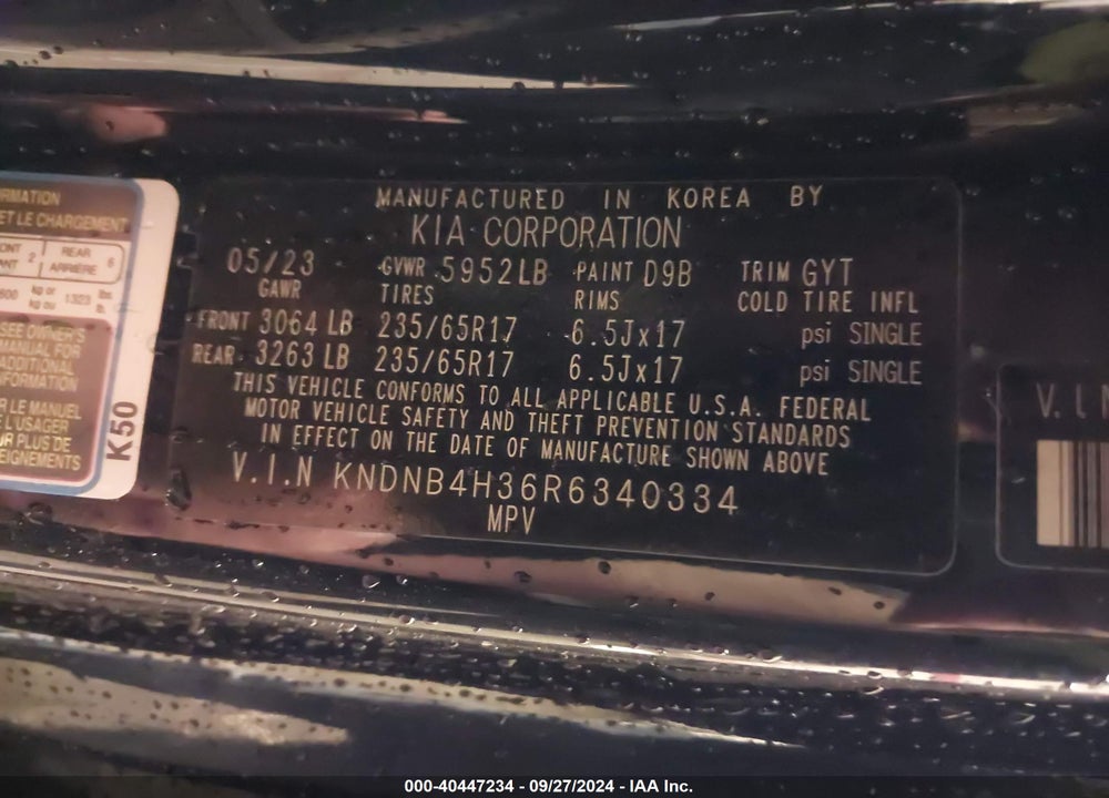 2024 KIA CARNIVAL LX VIN: KNDNB4H36R6340334