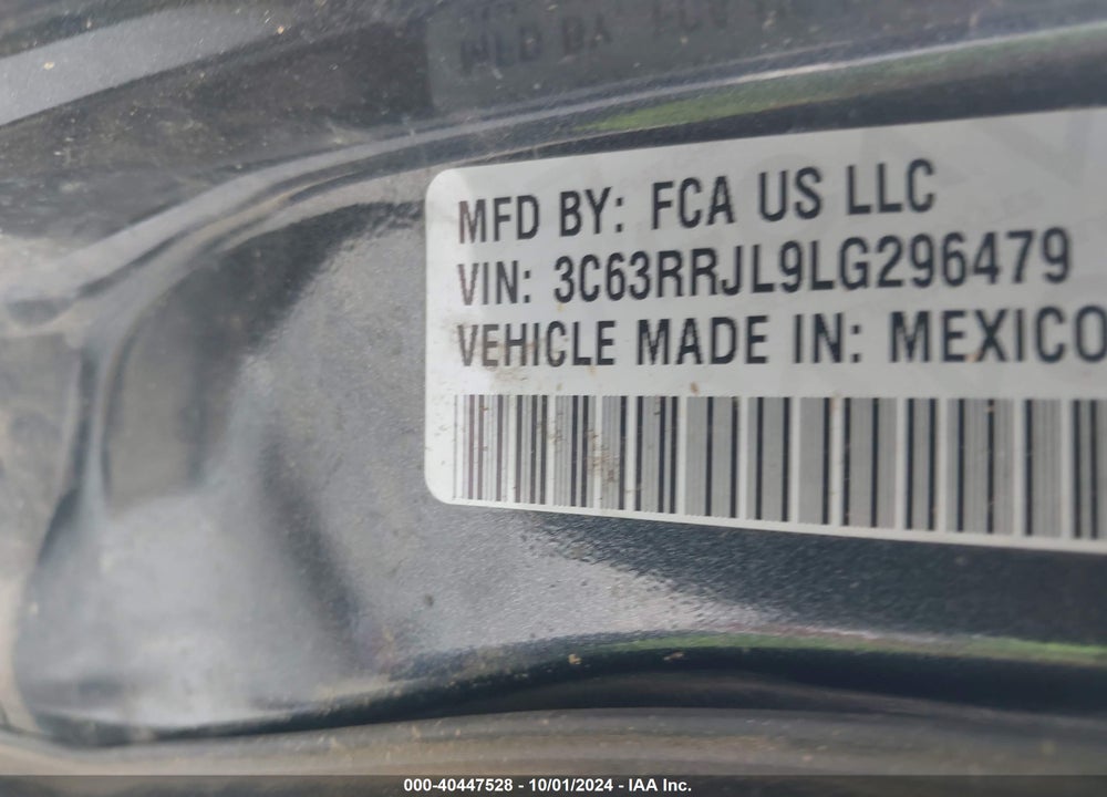 2020 RAM 3500 VIN: 3C63RRJL9LG296479