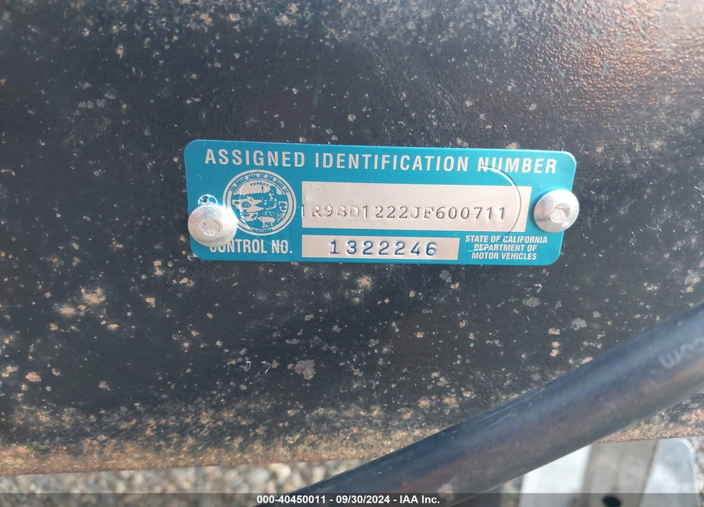 2018 DUMP TRAILER VIN: 1R9BD1222JF600711