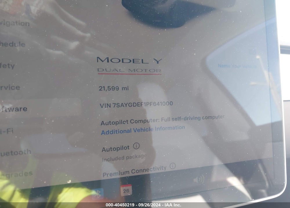 2023 TESLA MODEL Y AWD/PERFORMANCE DUAL MOTOR ALL-WHEEL DRIVE VIN: 7SAYGDEF1PF641000