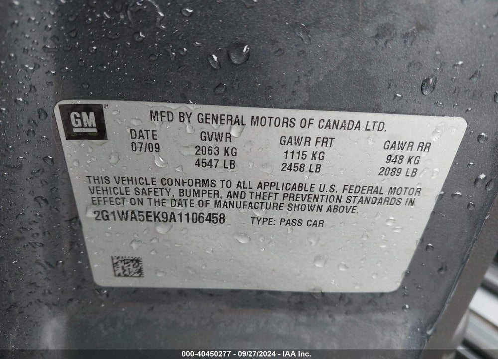 2010 CHEVROLET IMPALA LS VIN: 2G1WA5EK9A1106458