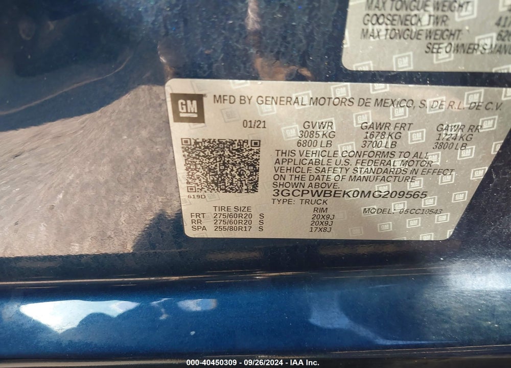 2021 CHEVROLET SILVERADO 1500 2WD SHORT BED CUSTOM VIN: 3GCPWBEK0MG209565