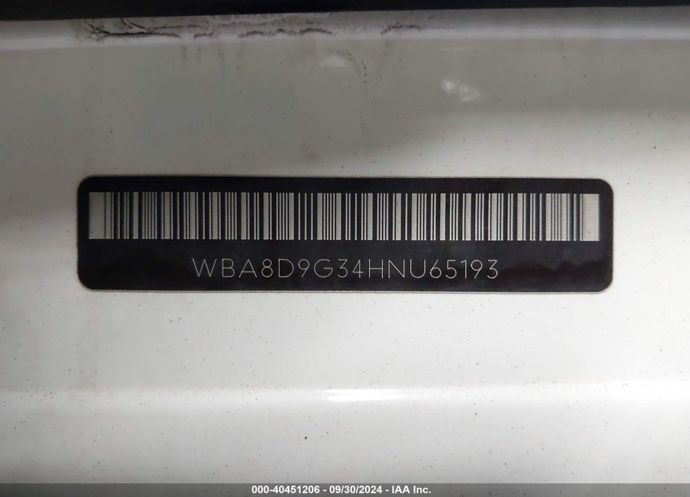 2017 BMW 330I XDRIVE VIN: WBA8D9G34HNU65193
