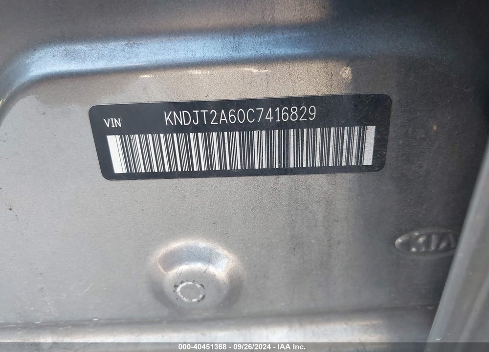 2012 KIA SOUL VIN: KNDJT2A60C7416829