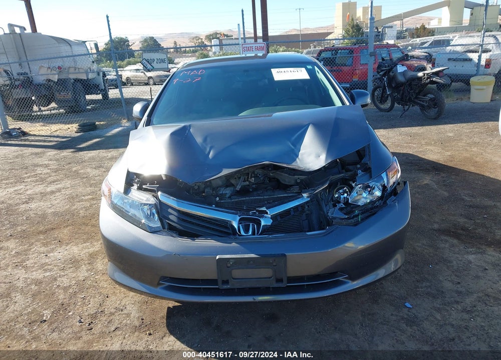 2012 HONDA CIVIC LX VIN: 19XFB2F52CE309645