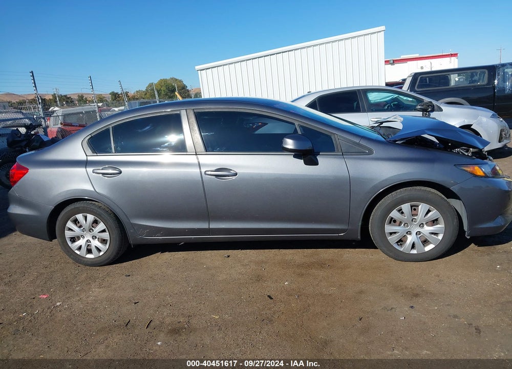 2012 HONDA CIVIC LX VIN: 19XFB2F52CE309645