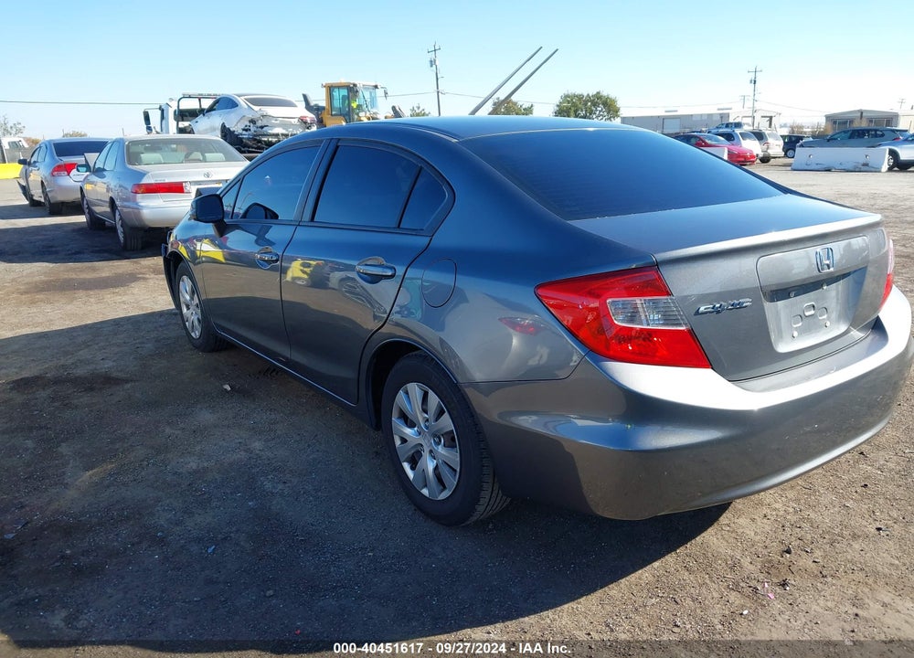 2012 HONDA CIVIC LX VIN: 19XFB2F52CE309645