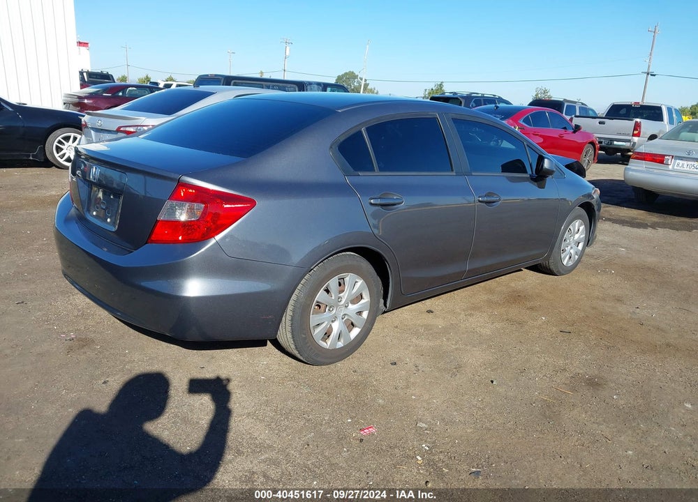 2012 HONDA CIVIC LX VIN: 19XFB2F52CE309645