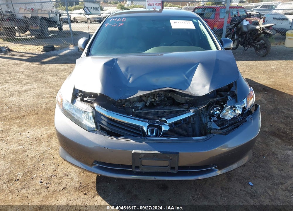 2012 HONDA CIVIC LX VIN: 19XFB2F52CE309645