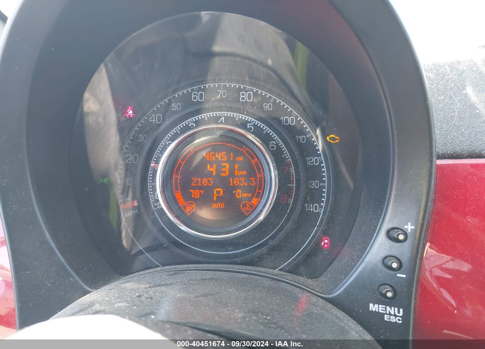 2012 FIAT 500 VIN: 3C3CFFBR6CT360654