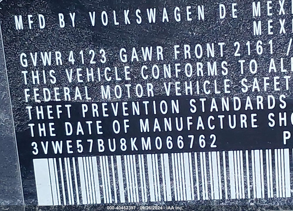 2019 VOLKSWAGEN JETTA 1.4T SEL VIN: 3VWE57BU8KM066762