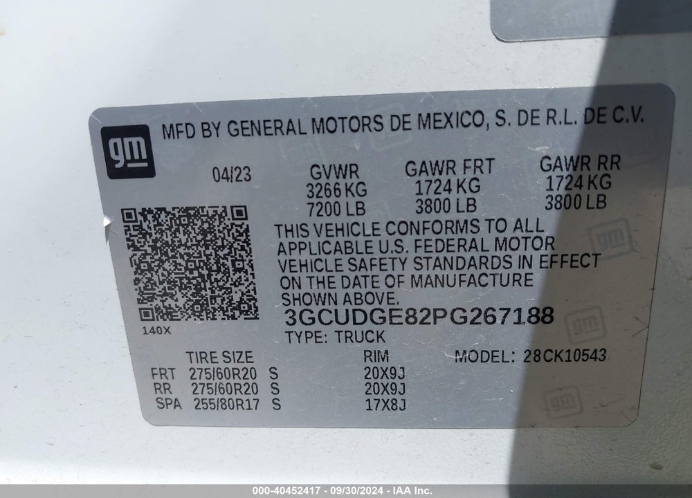 2023 CHEVROLET SILVERADO 1500 4WD SHORT BED LTZ VIN: 3GCUDGE82PG267188