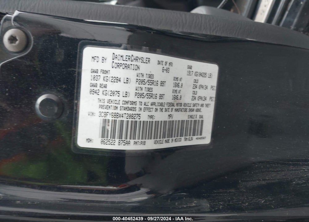 2004 CHRYSLER PT CRUISER LIMITED VIN: 3C8FY68BX4T208275
