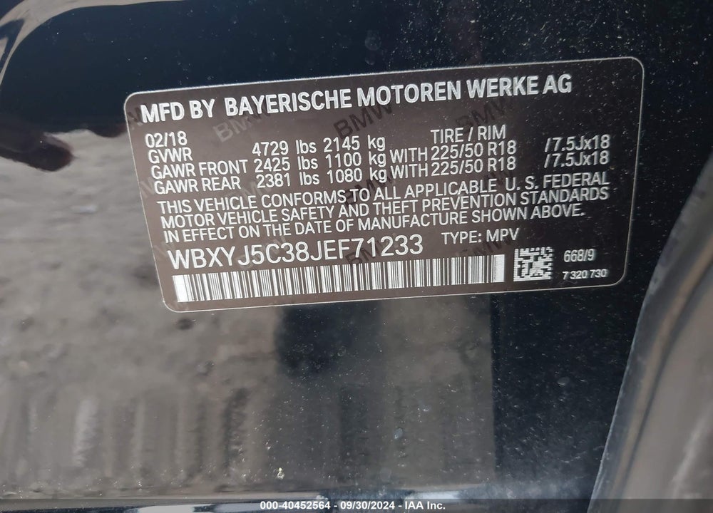 2018 BMW X2 XDRIVE28I VIN: WBXYJ5C38JEF71233