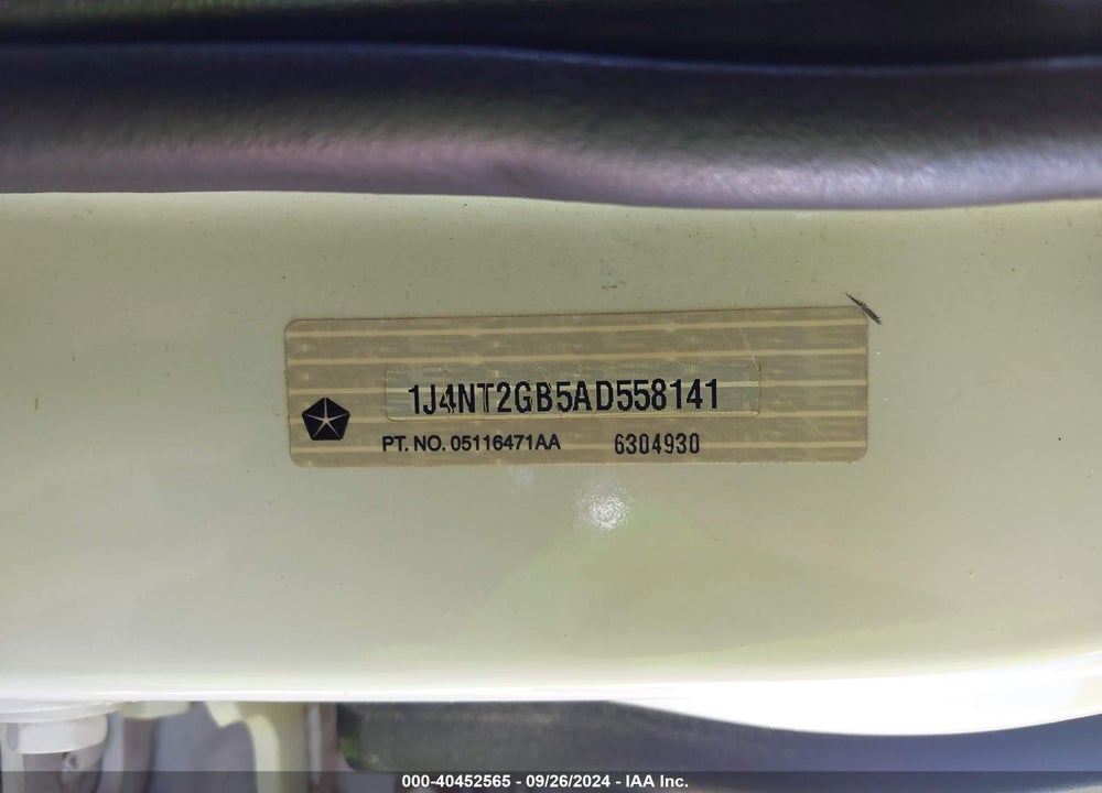 2010 JEEP PATRIOT SPORT VIN: 1J4NT2GB5AD558141