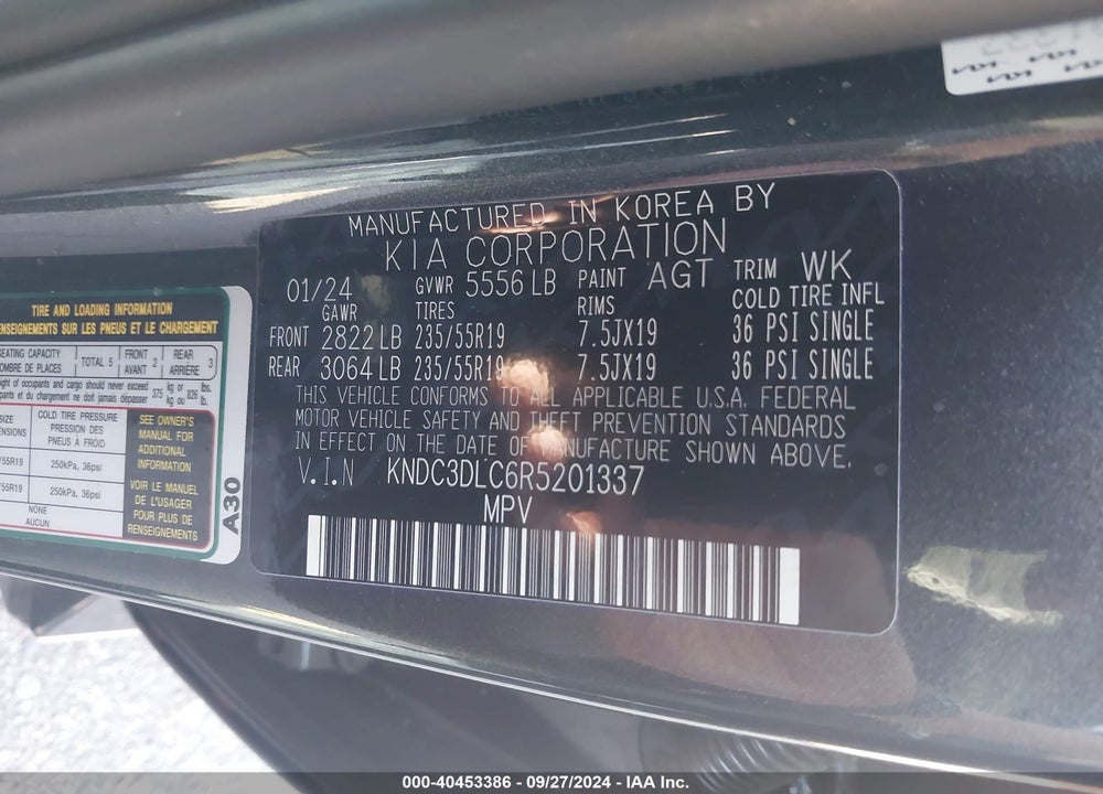 2024 KIA EV6 WIND VIN: KNDC3DLC6R5201337