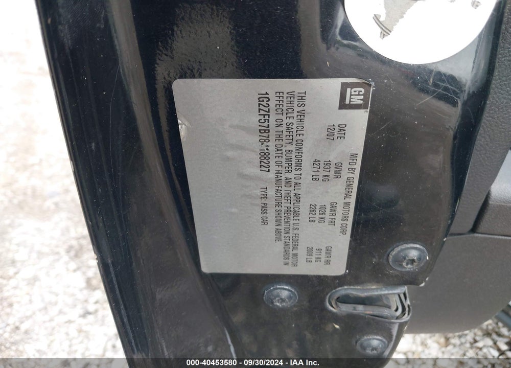 2008 PONTIAC G6 VALUE LEADER VIN: 1G2ZF57B784188227