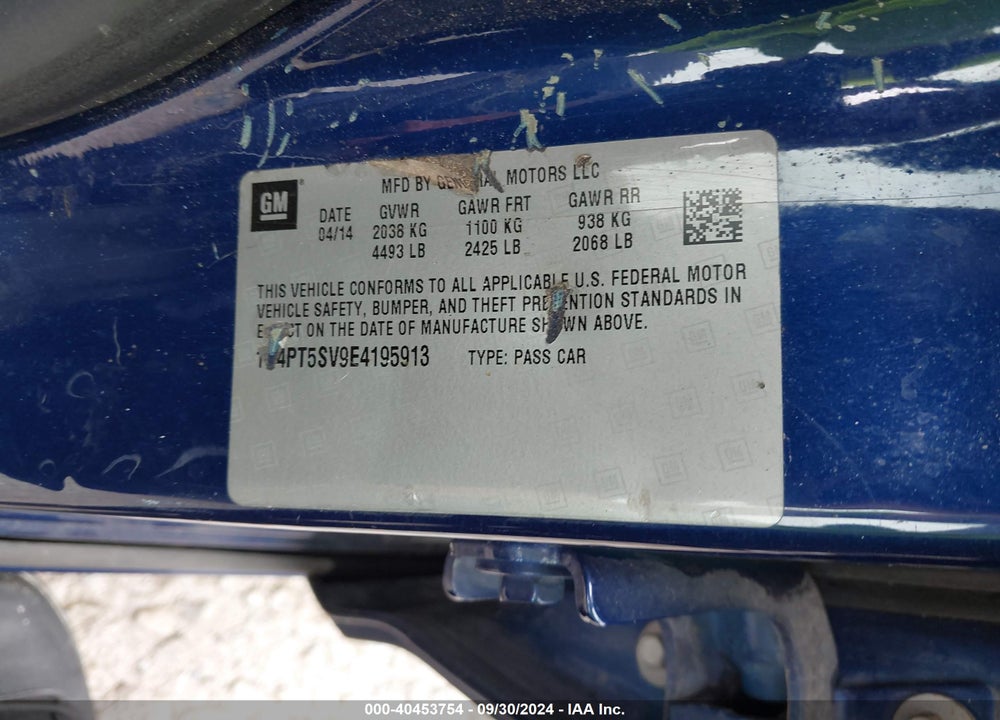 2014 BUICK VERANO PREMIUM GROUP VIN: 1G4PT5SV9E4195913