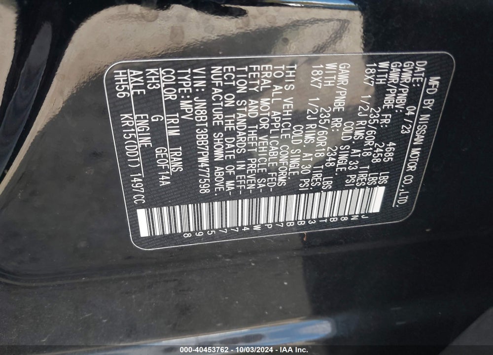 2023 NISSAN ROGUE SV INTELLIGENT AWD VIN: JN8BT3BB7PW477598