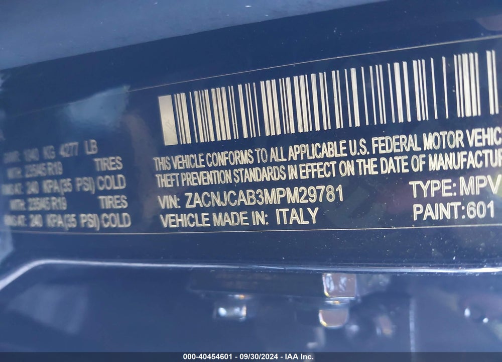 2021 JEEP RENEGADE STER FWD VIN: ZACNJCAB3MPM29781