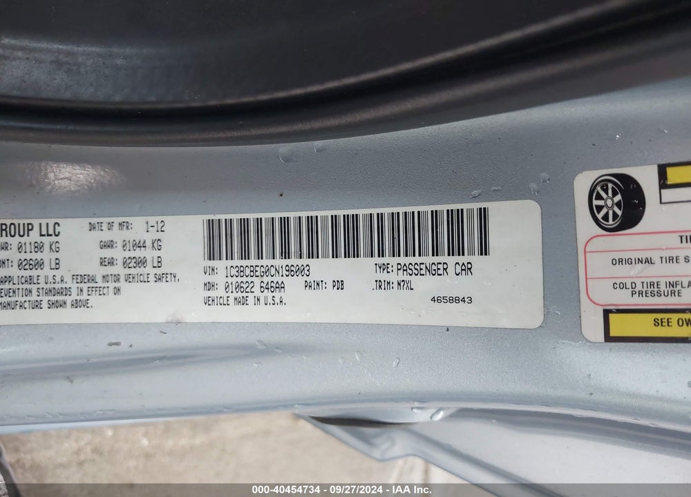 2012 CHRYSLER 200 TOURING VIN: 1C3BCBEG0CN196003