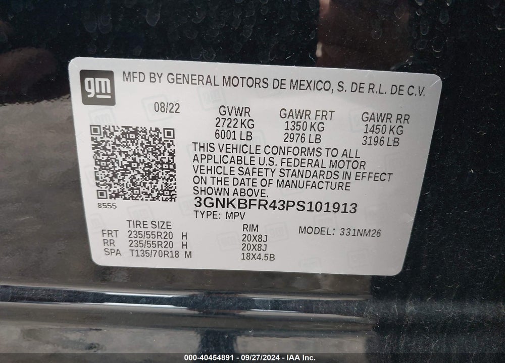 2023 CHEVROLET BLAZER FWD PREMIER VIN: 3GNKBFR43PS101913