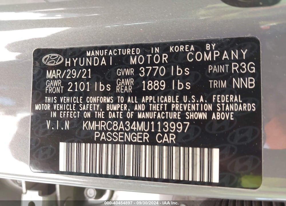 2021 HYUNDAI VENUE SEL VIN: KMHRC8A34MU113997