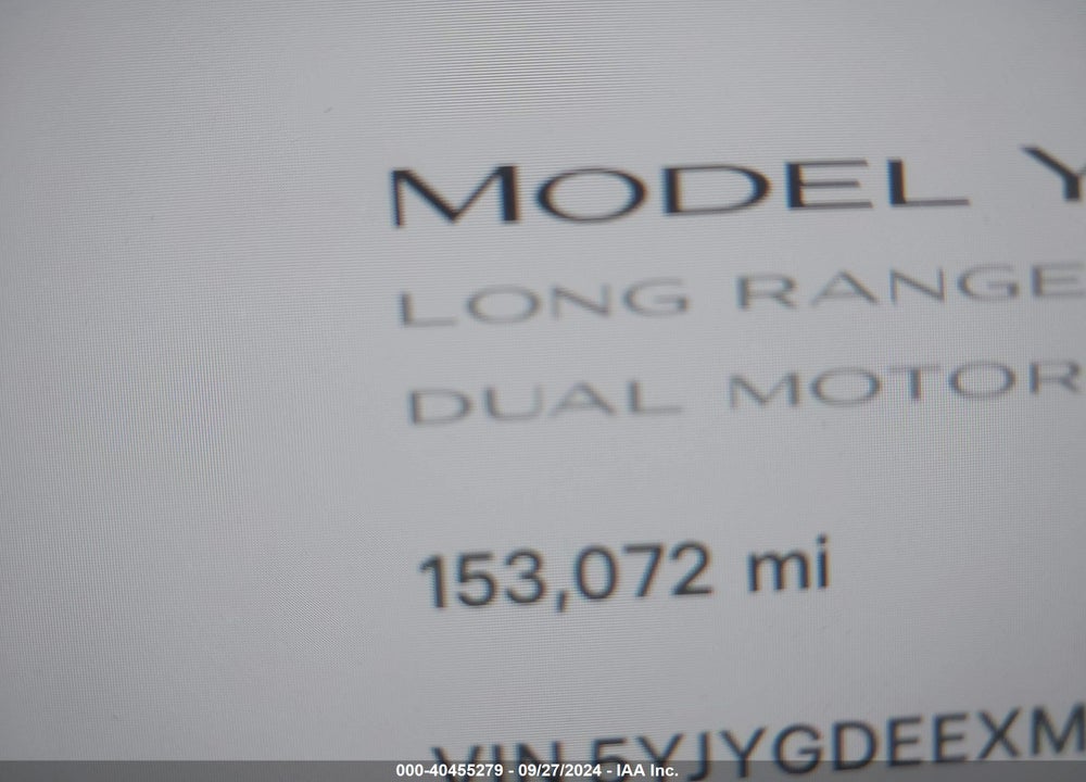 2021 TESLA MODEL Y LONG RANGE DUAL MOTOR ALL-WHEEL DRIVE VIN: 5YJYGDEEXMF076973