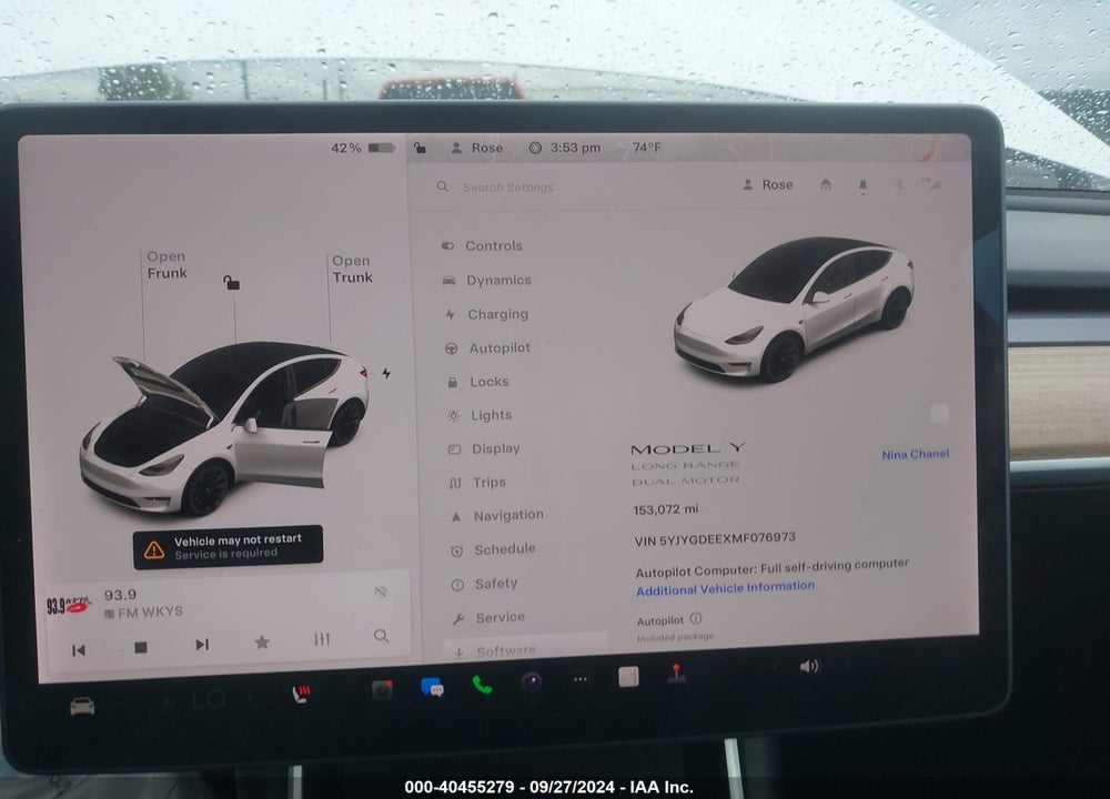 2021 TESLA MODEL Y LONG RANGE DUAL MOTOR ALL-WHEEL DRIVE VIN: 5YJYGDEEXMF076973