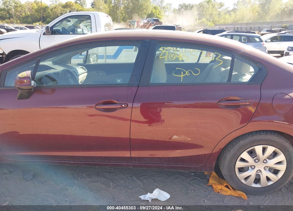 2012 HONDA CIVIC LX VIN: 19XFB2F5XCE070717
