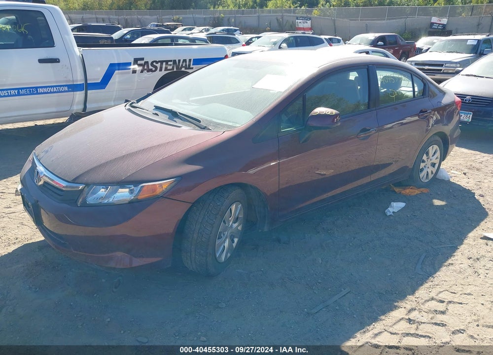 2012 HONDA CIVIC LX VIN: 19XFB2F5XCE070717