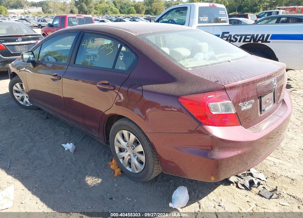 2012 HONDA CIVIC LX VIN: 19XFB2F5XCE070717