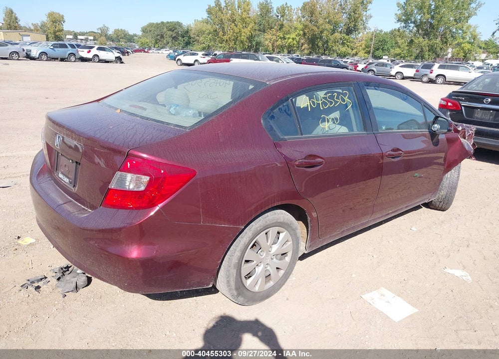 2012 HONDA CIVIC LX VIN: 19XFB2F5XCE070717