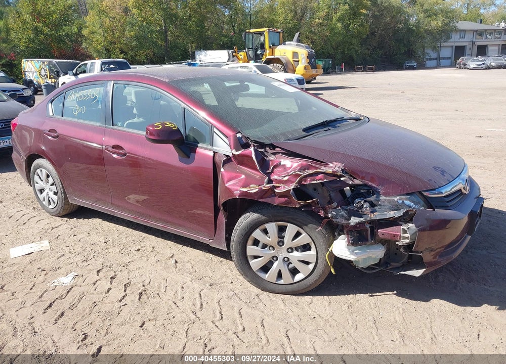 2012 HONDA CIVIC LX VIN: 19XFB2F5XCE070717