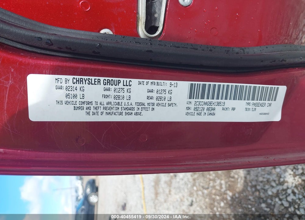 2014 CHRYSLER 300 VIN: 2C3CCAAG9EH138519