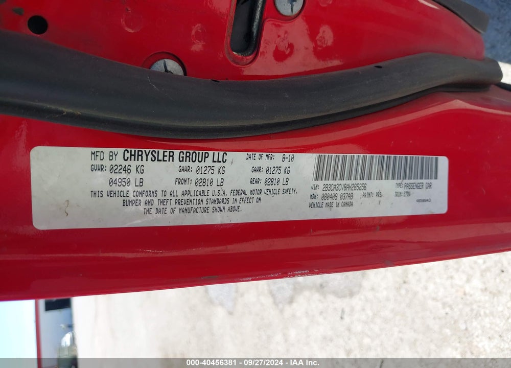 2008 DODGE CHARGER VIN: 2B3KA43R28H327337