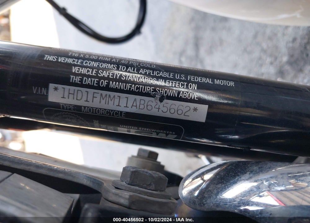 2010 HARLEY-DAVIDSON FLHTP VIN: 1HD1FMM11AB645662