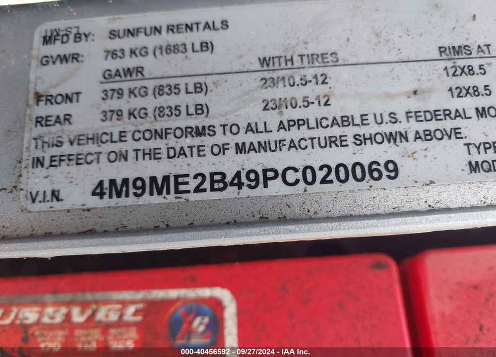 2023 SUFC ADVANCED EV VIN: 4M9ME2B49PC020069