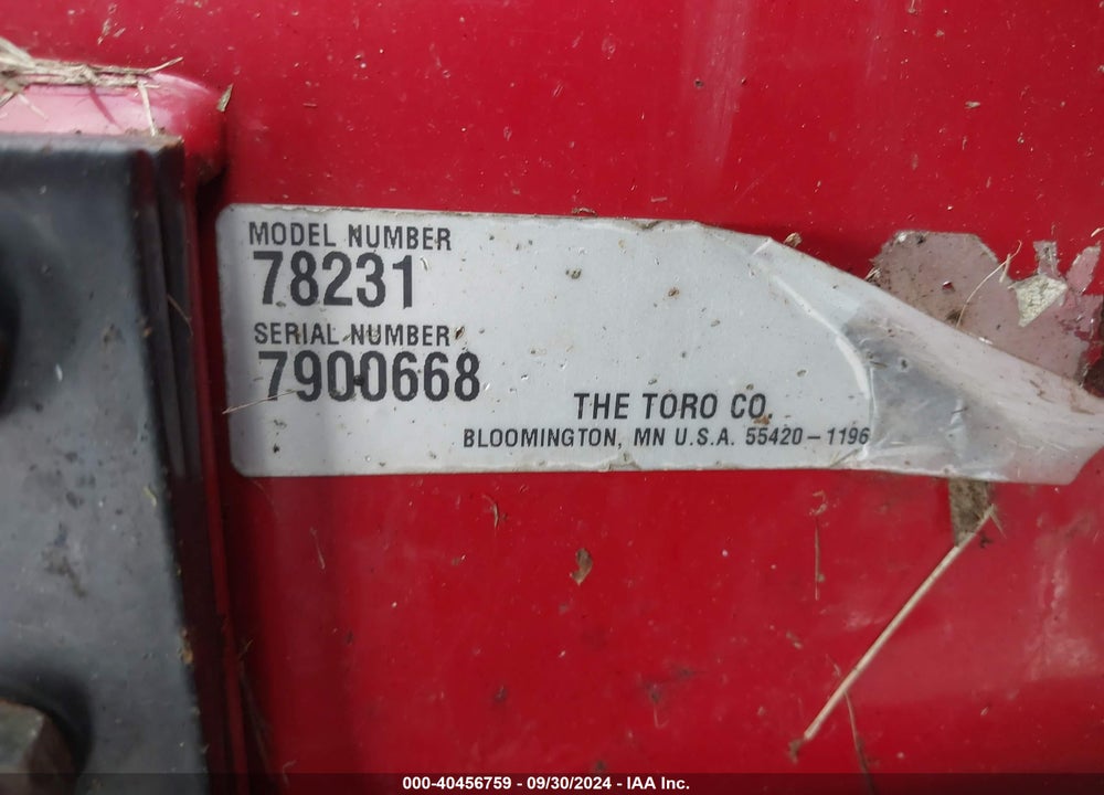 1995 TORO 72046 VIN: 7900506