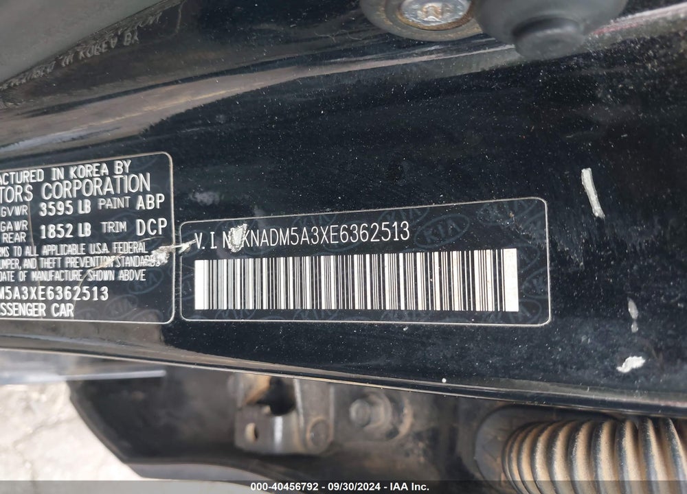 2014 KIA RIO LX VIN: KNADM5A3XE6362513