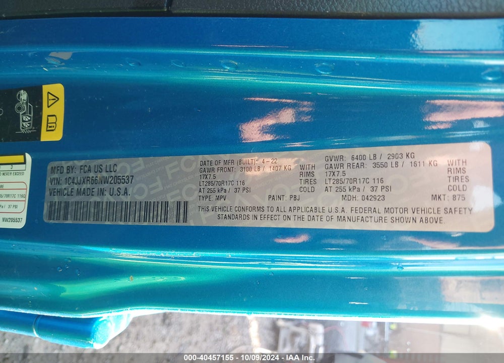 2022 JEEP WRANGLER 4XE UNLIMITED RUBICON 4X4 VIN: 1C4JJXR66NW205537