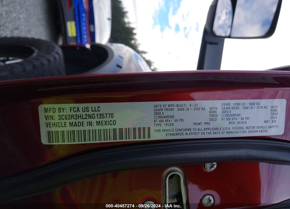 2022 RAM 3500 BIG HORN  4X4 8' BOX VIN: 3C63R3HL2NG135770