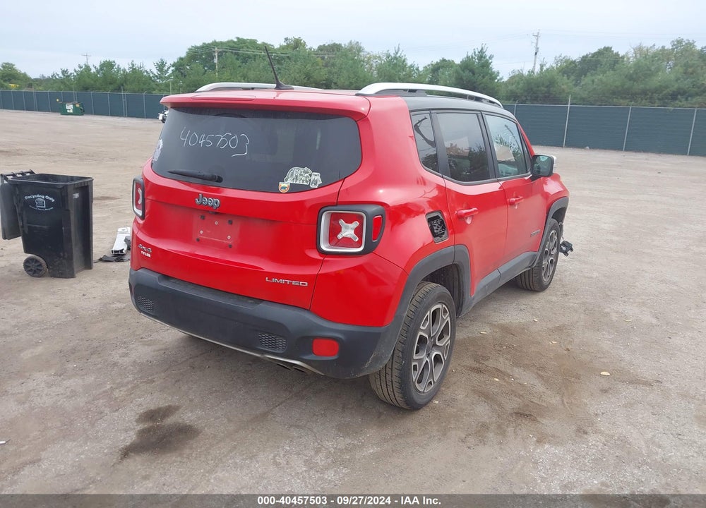 2016 JEEP RENEGADE LIMITED VIN: ZACCJBDT6GPD36394