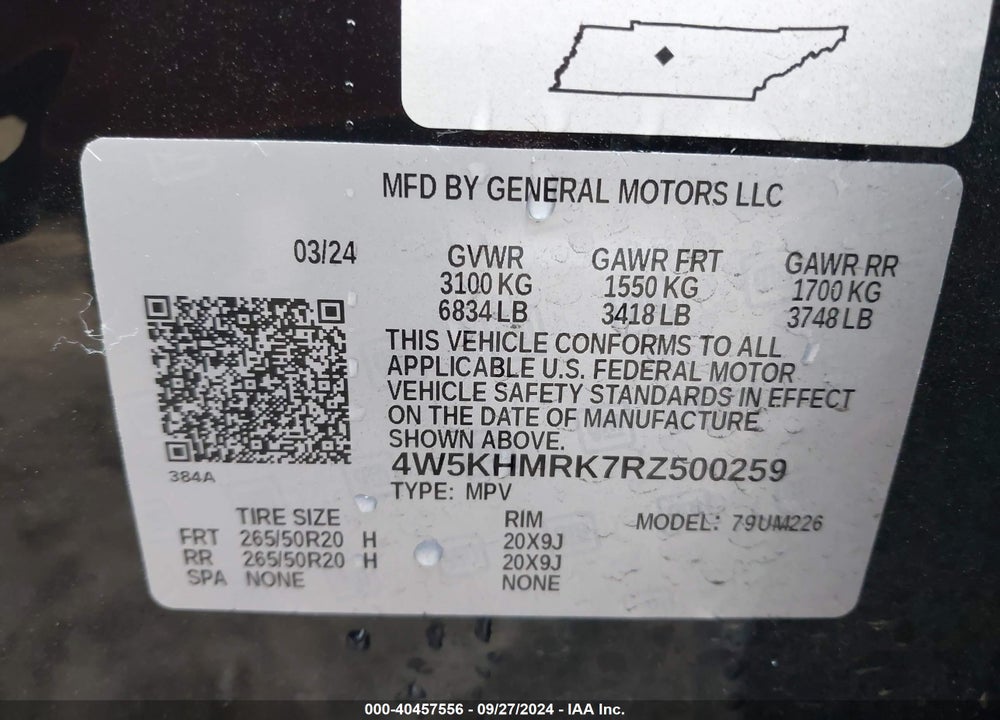 2024 ACURA ZDX A-SPEC VIN: 4W5KHMRK7RZ500259