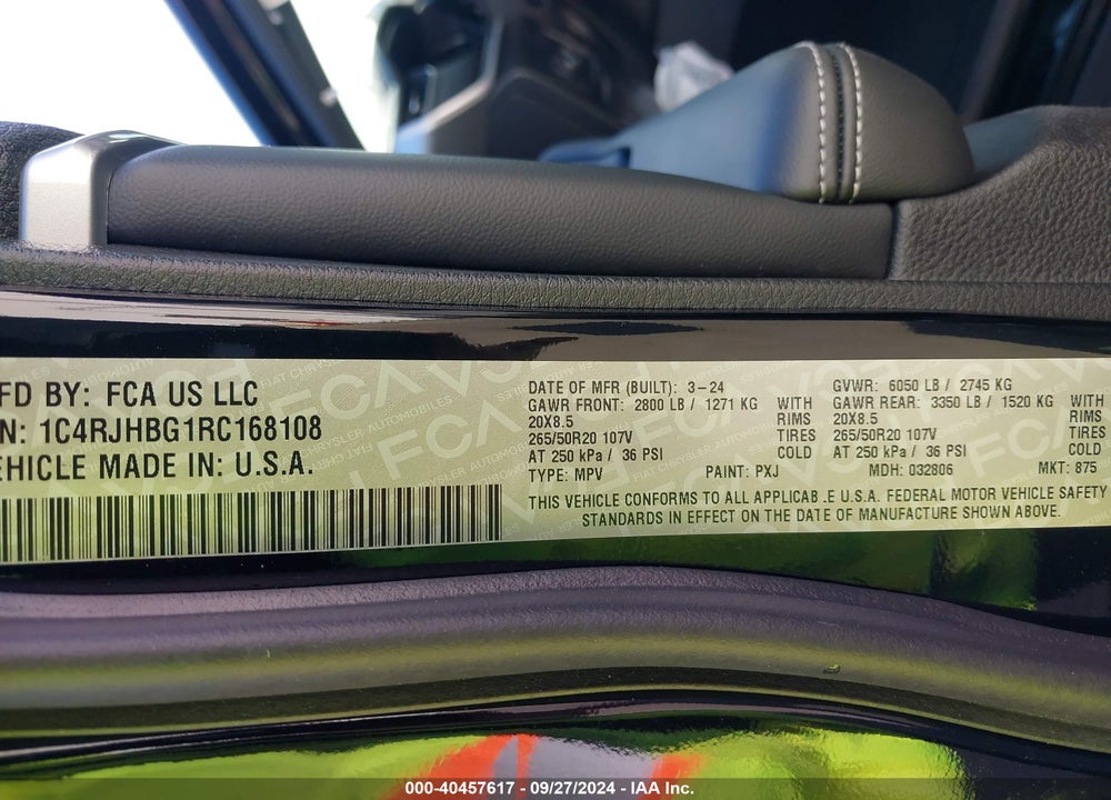 2024 JEEP GRAND CHEROKEE LIMITED 4X4 VIN: 1C4RJHBG1RC168108