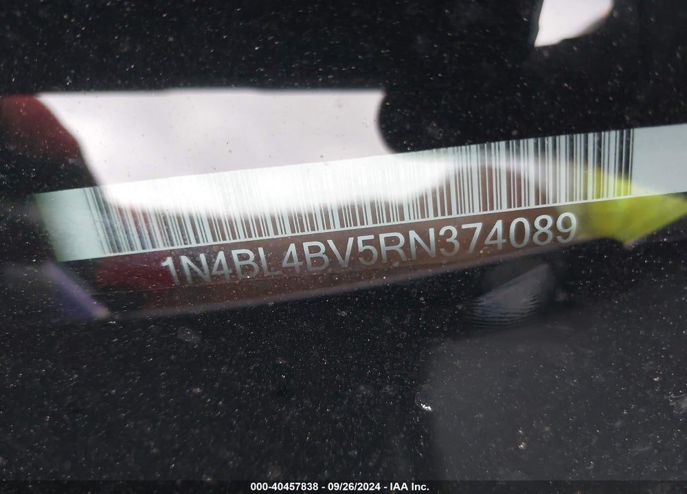 2024 NISSAN ALTIMA S FWD VIN: 1N4BL4BV5RN374089
