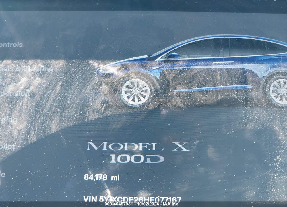 2017 TESLA MODEL X 100D/75D/90D VIN: 5YJXCDE26HF077167