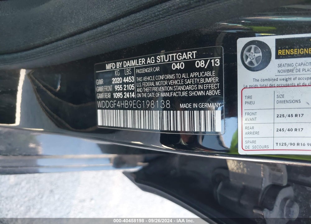 2014 MERCEDES-BENZ C 250 LUXURY/SPORT VIN: WDDGF4HB9EG198138